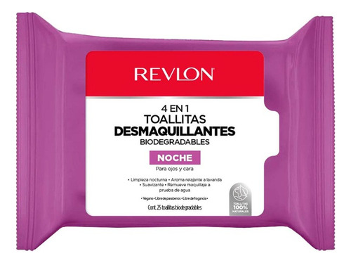 Toallitas Desmaquillantes 4 En 1 Revlon Noche 25 Piezas