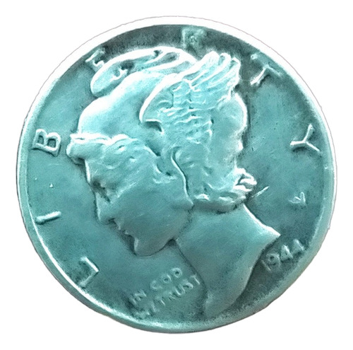 Antigua Moneda De Plata One Dime Usa 1944 Km# 140 #2