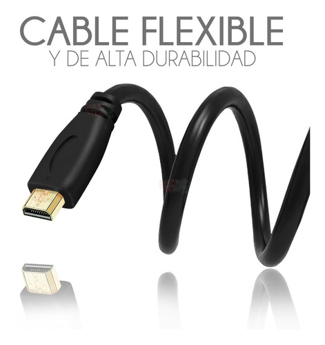 Imagen 6 de 9 de Cable Adaptador Convertidor Micro Hdmi A Hdmi Tablet 1.5m