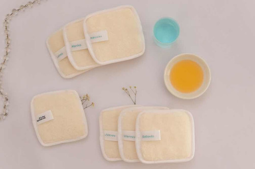 7 Eco Paños Demaquillantes Reutilizables De Higiene Facial