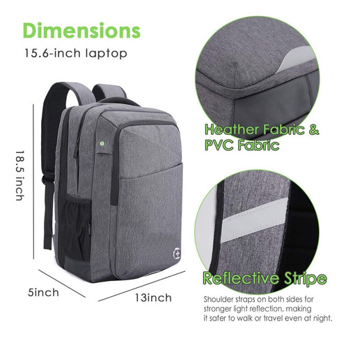 Mochila De Vaije De Negocios Swiss Digital Micro Sd-839 Gris Claro