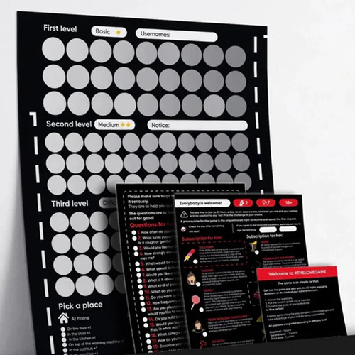 Set De Pósters Scratch Off De The Love Game Para Parejas