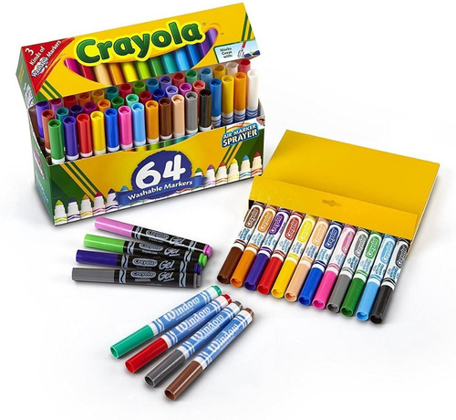 Crayola 64 Marcadores 48 Anchos + 8 En Gel + 8 Para Ventanas
