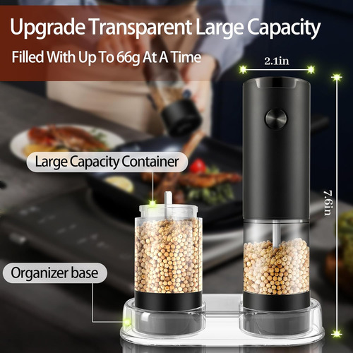 Molino Automático De Sal Y Pimienta Con Luz Led, Para Cocina