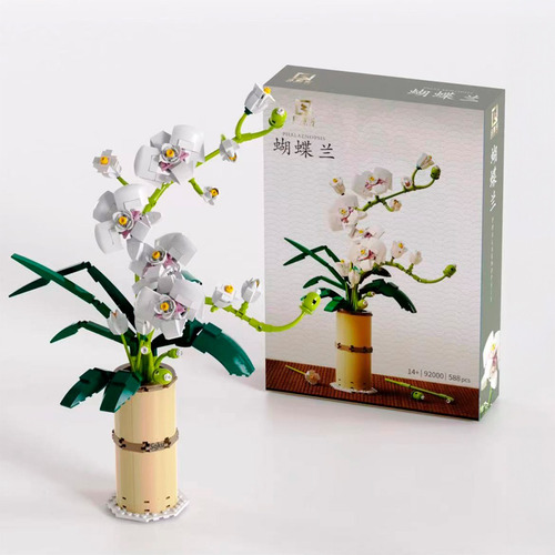Soku Flores Orquideas Blancas Bloques Construcción Decora Cantidad De Piezas 558