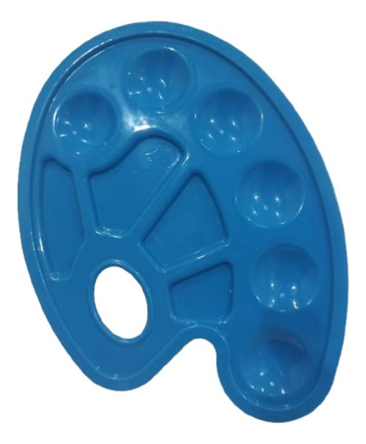 Paleta Recipiente Mezcladora Tempera 10 Cavidades Colegio Azul