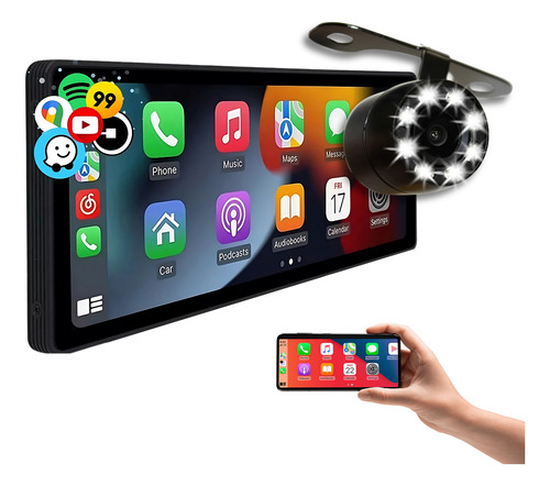 Multimídia Portátil 10 Polegadas Android Auto Apple Carplay