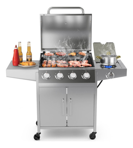 Giantex Propane Gas Grill With 4 Main Burners And 1 Side