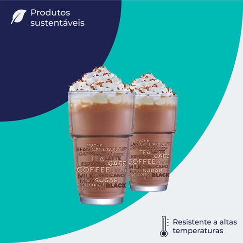 Jogo de Copo para Café Empilhável Styles2 pcs 360ml, Ruvolo