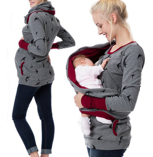 Imagen 4 de 6 de Sudadera Con Capucha Mujer Embarazada Maternidad Lactancia