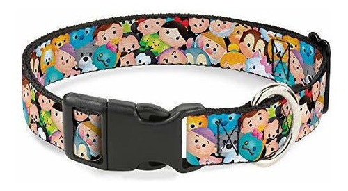 Buckle-down Dog Collar Plastic Clip Tsum Tsum Faces Stacked 