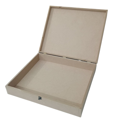 Caja Con Candado 30 Divisiones 47x40x10 Tapa Con Bisagras Marrón Claro Lisa