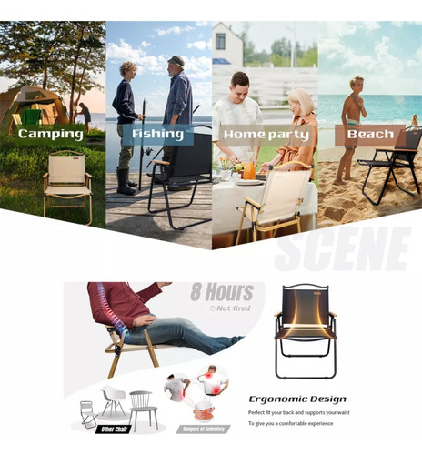 Silla Kermit Camping Plegable Portátil Playa Picnic Pesca