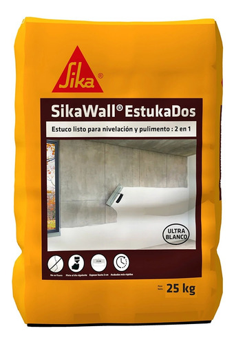 Sikawall Estukados Estuco Blanco Para Muro Y Techo Int 40kg