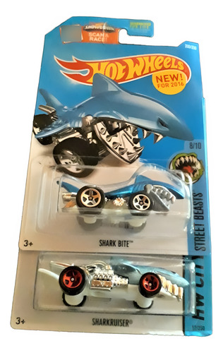 Tiburón Shark Bite + Tiburón Sharkruiser Hot Wheels