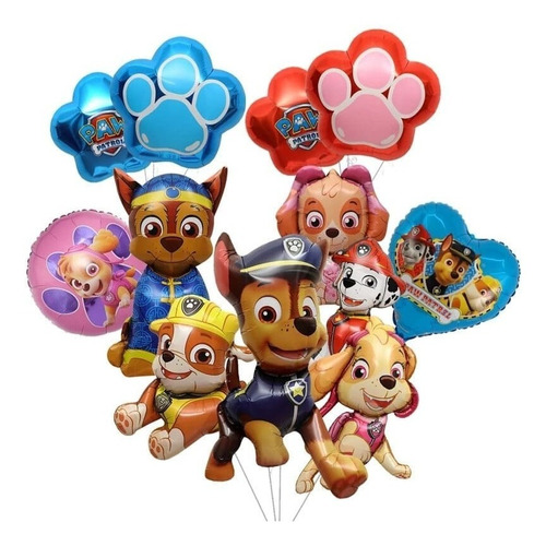 Globo Patrulla Canina Paw Patrol Chase Marshall Rubble Skye