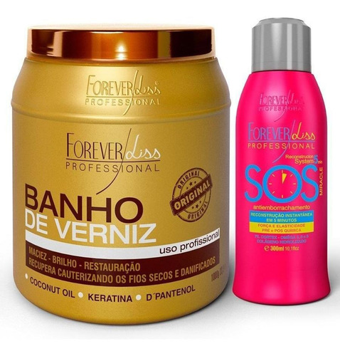 Forever Liss Banho De Verniz 1kg + Sos Antiemborrachamento