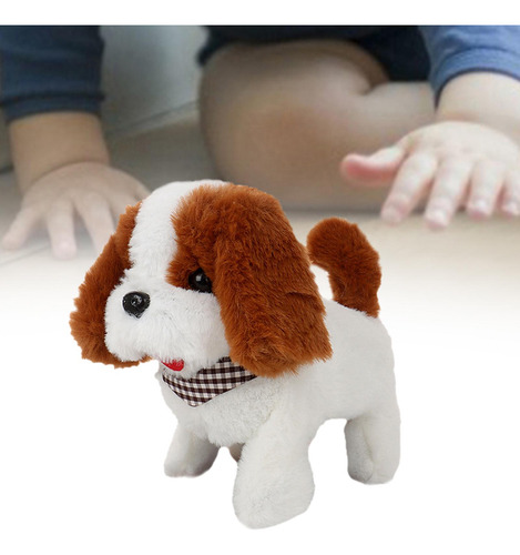 Cachorro Eléctrico De Peluche Con Pilas, Café Y Café Y