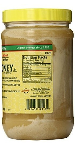 Ys Eco Bee Farms Miel Cruda - Sin Procesar, Sin Filtrar, Sin