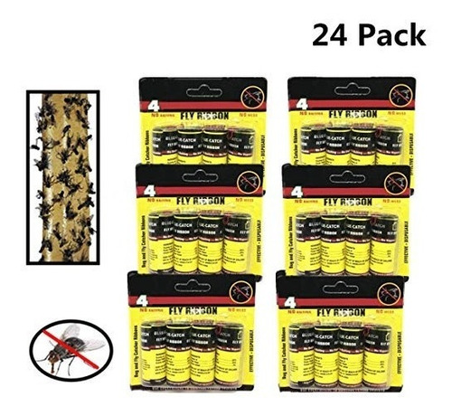 24 Pcs Cazadores Trampa De La Mosca, La Mosca De La Cinta De