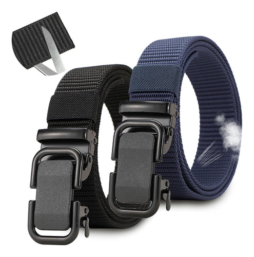 2 Pcs Cinturón Trinquete Reversible Cinturon Casual Hombre