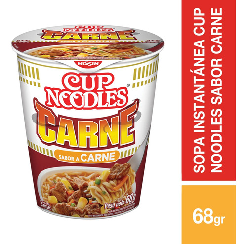 Sopa Instantánea Cup Noodles Sabor Carne - 68 Gr