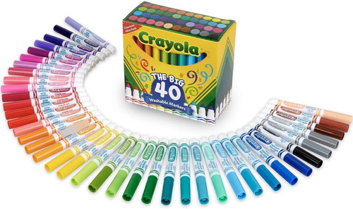 Crayola Marcadores Plumones Lavables Niños 40 Piezas