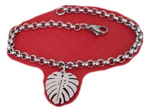 Pulsera Hoja Monstera Costilla De Adán Acero Joyas Mónaco