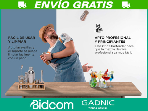 Kit Profesional Bartender Completo Barman Cocteles Bebidas