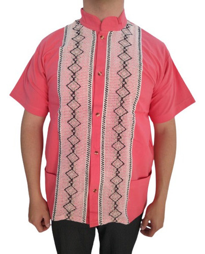 Camisa Guayabera Artesanal Coral