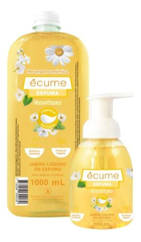 Jabon Espuma Ecume Flores Blancas 1lt + 300 Ml