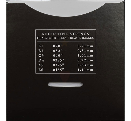 Cuerdas De Guitarra Clásica Augustine Black Usa Tensión Baja