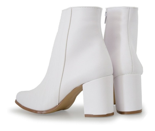 Botines Blancos Mujer Con Tacón Pisanto