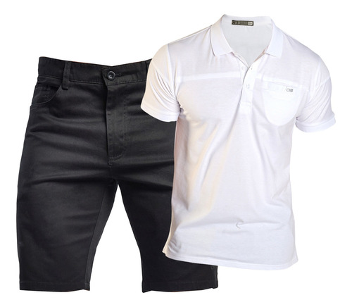 Bermuda Stretch Y  Playera Tipo Polo Slim Fit