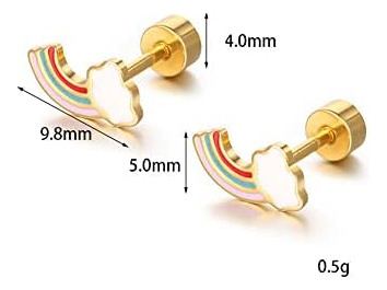 Pendientes De Arco Iris De Titanio De 18 G Para Mujeres Y Ni