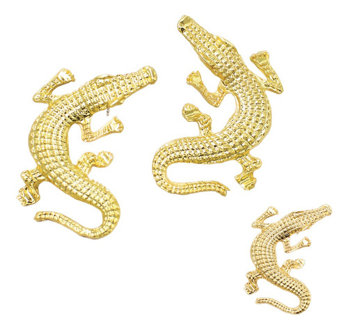 Aretes En Topo Con Forma De Caiman En Oro Golfi