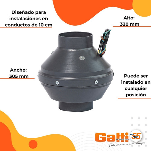 Imagen 4 de 9 de Extractor De Aire Entre Conducto 15 Cm Baño/cocina Gatti Ven