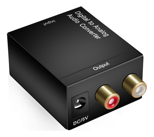 Convertidor Audio Coaxial Digital A Rca Analogico Color Negro