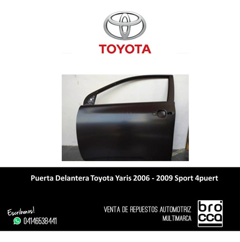 Puerta Delantera Toyota Yaris 2006 - 2009 Sport 4puert Orig