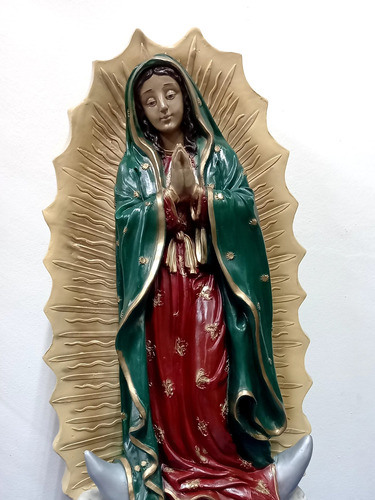 Imagen Religiosa Virgen De Guadalupe Grande 60cm De Yeso 