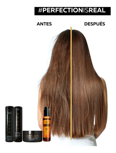 Kit Mythical Argan Shampoo + Acondicionador + Brillo Oil Shine + Protector Termico + Crema de peinar + Mascara Capilar Argan 1000gr Fidelite - Anti Frizz Nutricion Intensa