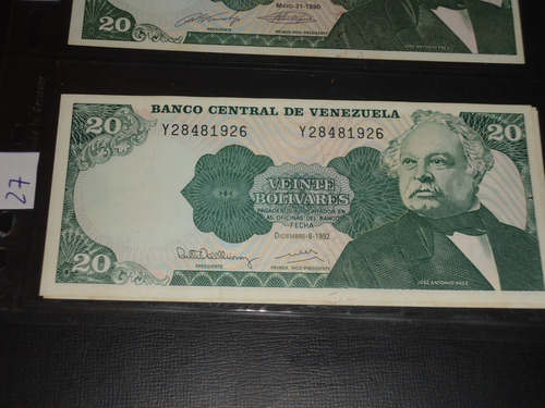 Billete De 20 Diciembre 8/1992