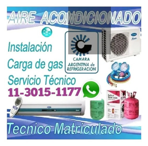 Imagen 5 de 5 de Aire Acondicionado Split Instalación Service Carga Gas