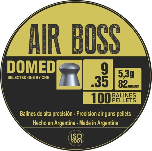 Balines Apolo Domed Air Boss 9 Mm 82 Grs X 100 Aire Comprimi