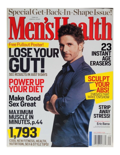 Revista Men's Health Septiembre 2009 Portada Eric Bana