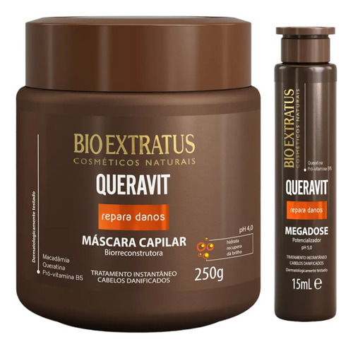 Kit Queravit Hidratação Máscara 250ml Megadose Bio Extratus
