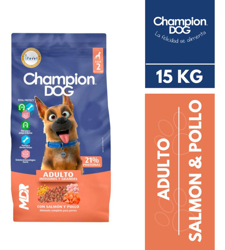 Champion Dog Adulto Pollo Y Salmon 15kg | Mdr