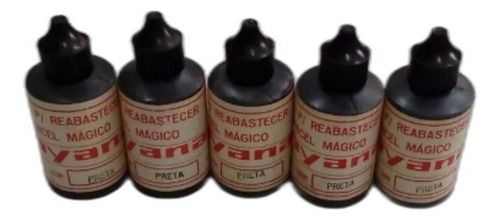 Tinta Para Marcador Permanente Preto 5un. 50ml Cada.