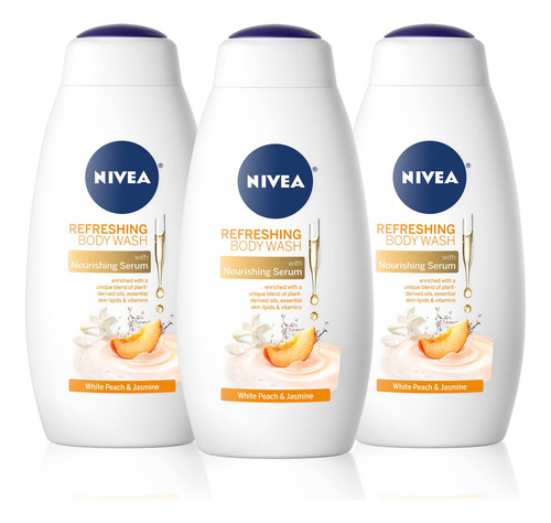 Sabonete Líquido Nivea White Peach And Jasmine 600 Ml (pacot