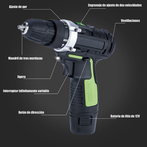 Imagen 7 de 7 de Taladro Atornillador De 3.8 In C/26 Accesorios Y Batería 12v